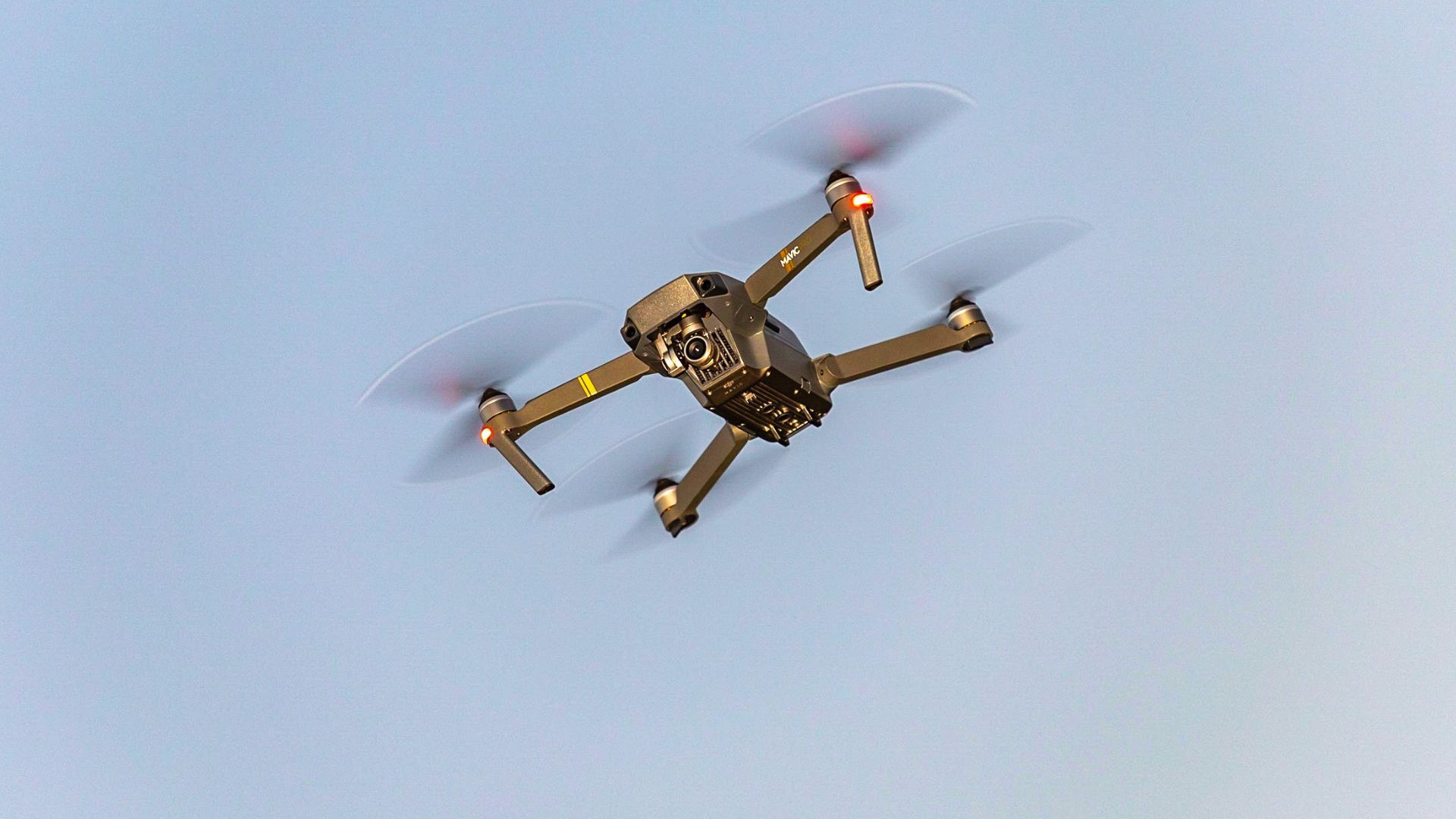 Drone Using Remote Control Technologies Flying In Sky